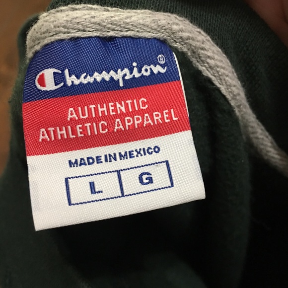 Champion Green Crewneck Sweatshirt Crop Top Large - Picture 7 of 7